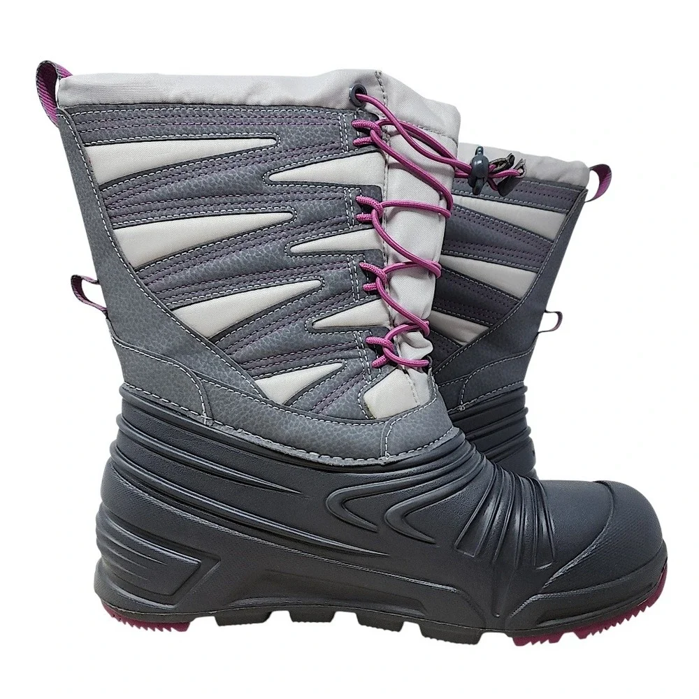Merrell Snow Boots 5M Kids 6.5 Wom Snow Quest Lite 3 Grey Purple Waterproof 400g